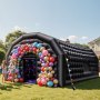 VEVOR Inflatable Nightclub, 8 x 6 x 4 m Inflatable Party Tent with 1100W Blower & Sandbag, Ventilated Blow up Night Club with 2 Windows, Air Cube House for Event Birthday Wedding Party