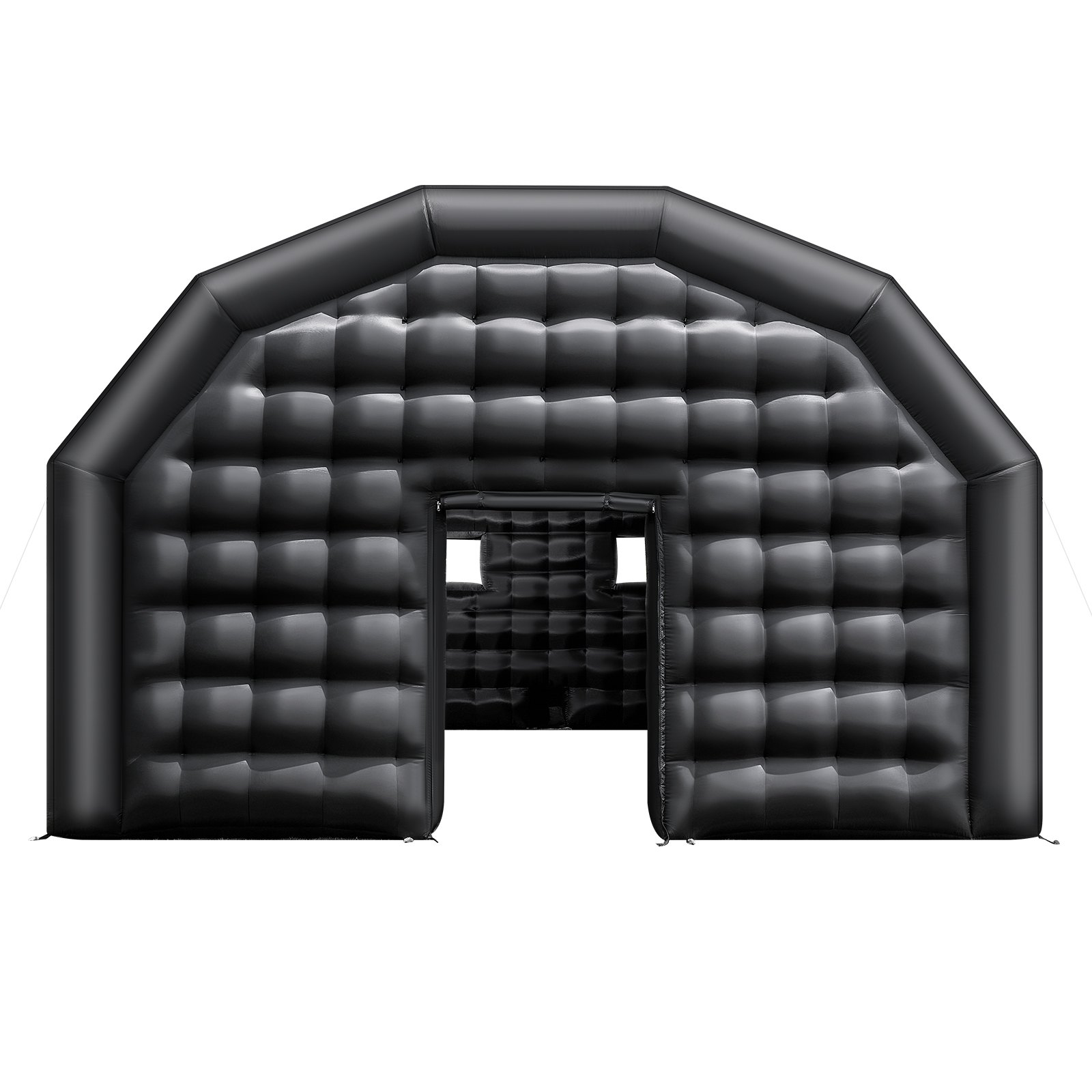 VEVOR Aufblasbares Partyzelt 8x6x4 m, Würfelzelt für Disco Nachtclub, Pavillon Hochzeitszelt mit 1100W Gebläse, Sandsack, 2 Fenster für Veranstaltungen, Geburtstag, Hochzeit, Schwarz