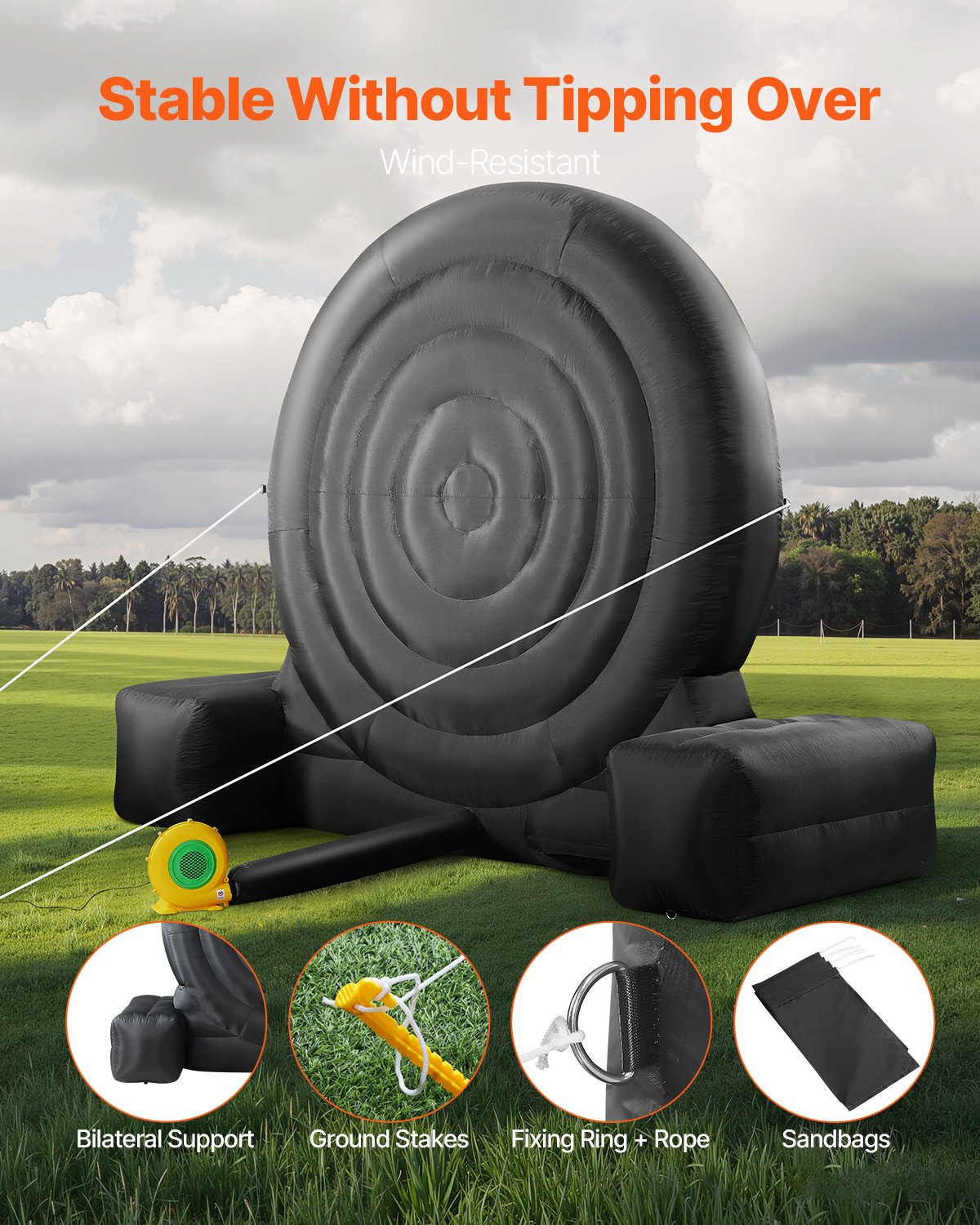 VEVOR aufblasbare Fußball-Dartboard Fußball-Dartscheibe Spiel (2,44 m Höhe), riesiges Kick-Darts-Spiel mit Aufbewahrungstasche & Luftpumpe für einfachen Transport, Gartenspiele Outdoor-Spiele