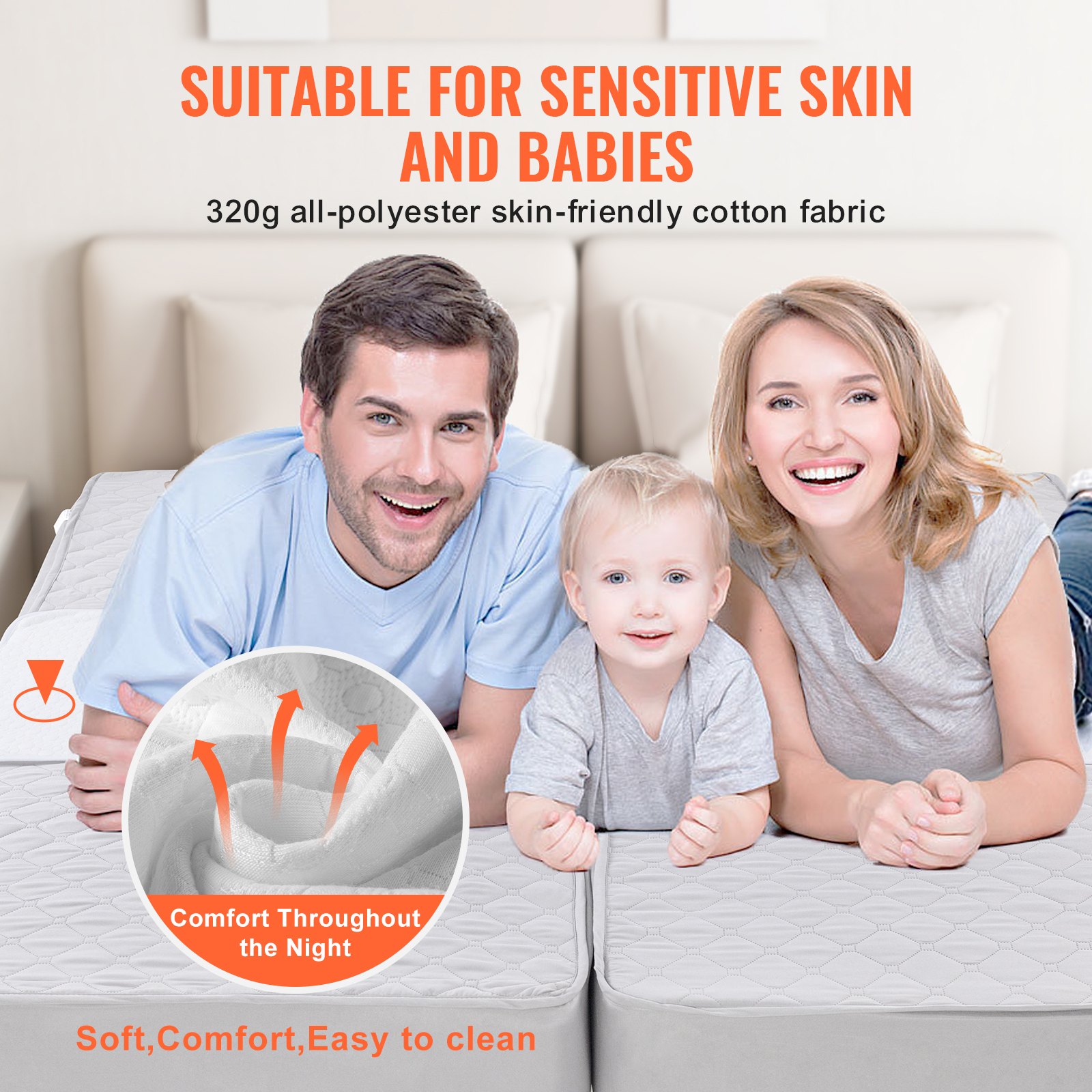 VEVOR Bettbrücke für Kingsize-Bett Umrüstsatz, geteilter Lückenfüller für verstellbare Bettmatratzenverbinder, Matratzenlückenfüller mit Metallschnallengurt (254 x 61 cm) horizontal