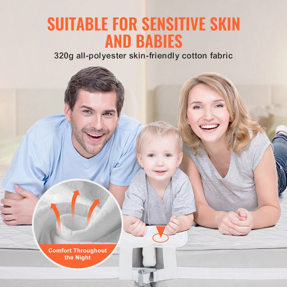 VEVOR Bettbrücke für Kingsize-Bett Umrüstsatz, geteilter Lückenfüller für verstellbare Bettmatratzenverbinder, Matratzenlückenfüller mit Metallschnallengurt (1905 x 254 mm) vertikal