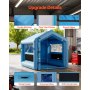 VEVOR aufblasbare Lackierkabine Spritzkabine 3 x 2,5 x 2,5 m, Lackierkabinenzelt mit 550 W Gebläse & Luftfiltersystem & klarem Fenster, Dreieckdach, 210D Oxford-Gewebe, Spritzlackierung Blau
