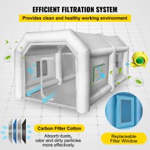 VEVOR Aufblasbares Lackierzelt Lackierkabine Individuell 4x2,5x2,2m Sprühfarbe