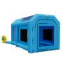 VEVOR Aufblasbare Lackierkabine 4x2,5x2,5 m Spritzkabine Lackierzelt Blau, mit 750-W-Gebläse Aktivkohlefiltration Transparentem PVC-Fenster für Fahrräder Motorräder & Kleine Möbelstücke Tragbar