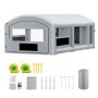 VEVOR Aufblasbare Lackierkabine 8x4,5x3 m Spritzkabine Autolackierzelt Grau, mit 750-W- & 950-W-Gebläsen Aktivkohlefiltration Umkleidebereich PVC-Fenster für Mittelgroße Pickups Große Möbel Tragbar
