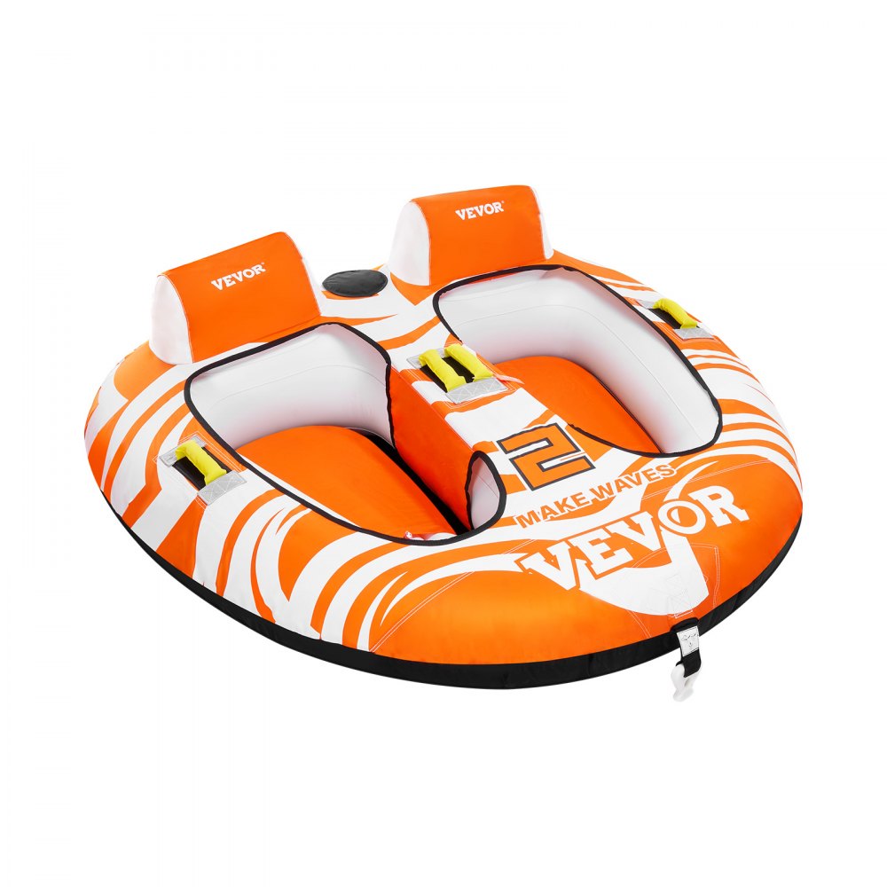 VEVOR Fun Tube Set zum Bootfahren, Aufblasbare Schleppboote für 1–2 Personen, 154 kg Wassersport-Schleppschlauch zum Ziehen von Booten – mit Haltegriffen, 840D Vollnylon-Überzug, Sicherheitsventil