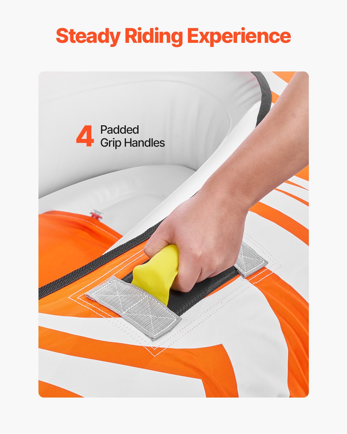 VEVOR Fun Tube Set zum Bootfahren, Aufblasbare Schleppboote für 1–2 Personen, 154 kg Wassersport-Schleppschlauch zum Ziehen von Booten – mit Haltegriffen, 840D Vollnylon-Überzug, Sicherheitsventil