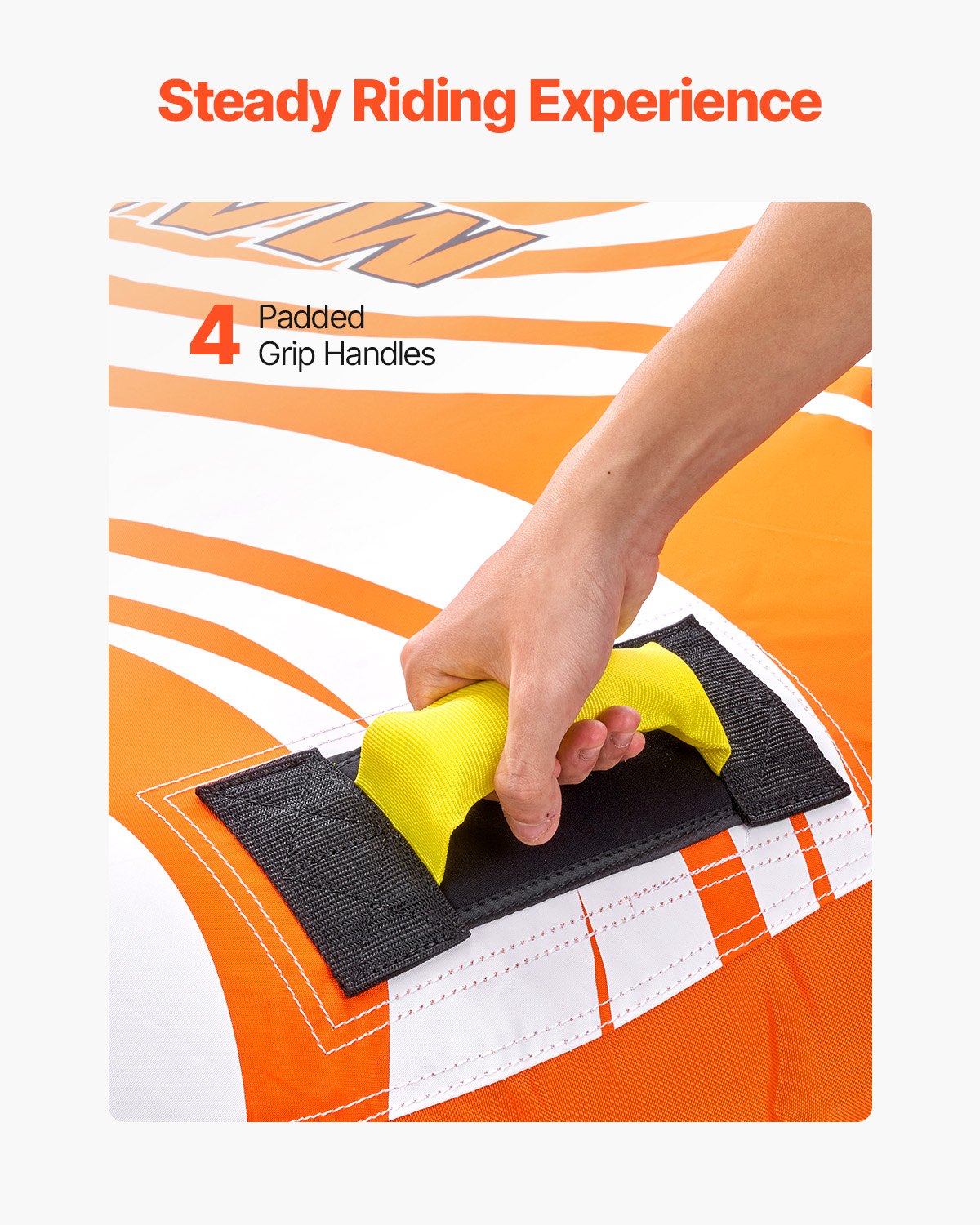 VEVOR Fun Tube Set zum Bootfahren, Aufblasbare Schleppboote für 1–2 Personen, 154 kg Wassersport-Schleppschlauch zum Ziehen von Booten – mit Flossen, doppelt genähter Nylonhülle & gepolsterten Griffen