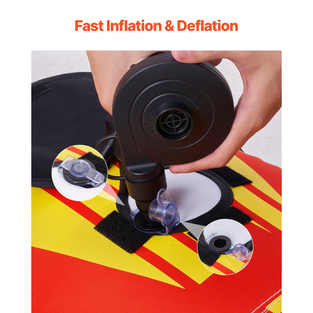 VEVOR Fun Tube Set, Inflatable Tugboats for 1-3 Persons, 231 kg Watersports Tug Tube with Full Nylon Cover, Padded Handles and Speed Safety Valve