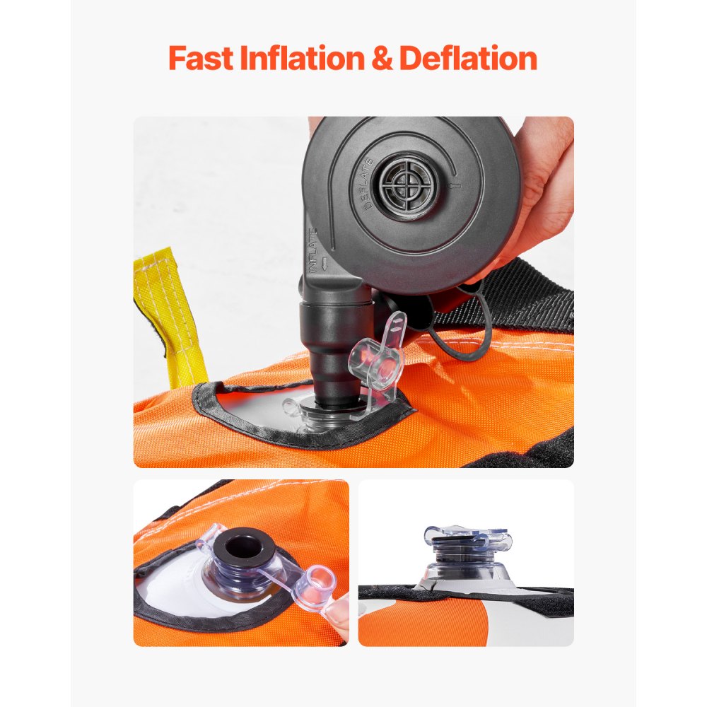 VEVOR Fun Tube Set zum Bootfahren, Aufblasbare Schleppboote für 1–3 Personen, 231 kg Wassersport-Schleppschlauch zum Ziehen von Booten – mit Haltegriffen, Schlepppunkten und Sicherheitsventil