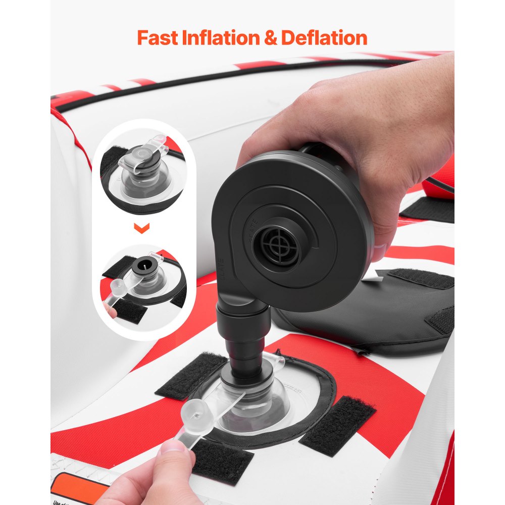 VEVOR Towable Tube für Boote, Wassersport-Schleppreifen für 2 Personen, bis 154 kg Tragfähigkeit, mit Kompletter Nylonabdeckung, Gepolsterten Griffen und Sicherheitsventil, für Seen und Flüsse, Rot