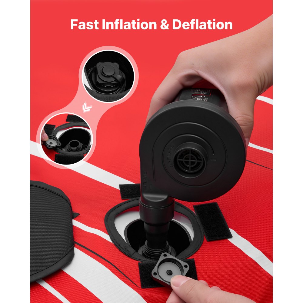 VEVOR Towable Tube für Boote, Wassersport-Schleppreifen für 3 Personen, bis 231 kg Tragfähigkeit, mit Flossen, Nylonhülle, Gepolsterten Griffen und Sicherheitsventil, für Seen, Flüsse und Meere, Rot