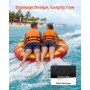 VEVOR Towable Tube für Boote, Wassersport-Schleppreifen für 2 Personen, bis 154 kg Tragfähigkeit, mit Antirutschpolstern, Nylonhülle, Gepolsterten Griffen und Sicherheitsventil, für Seen, Flüsse, Rot