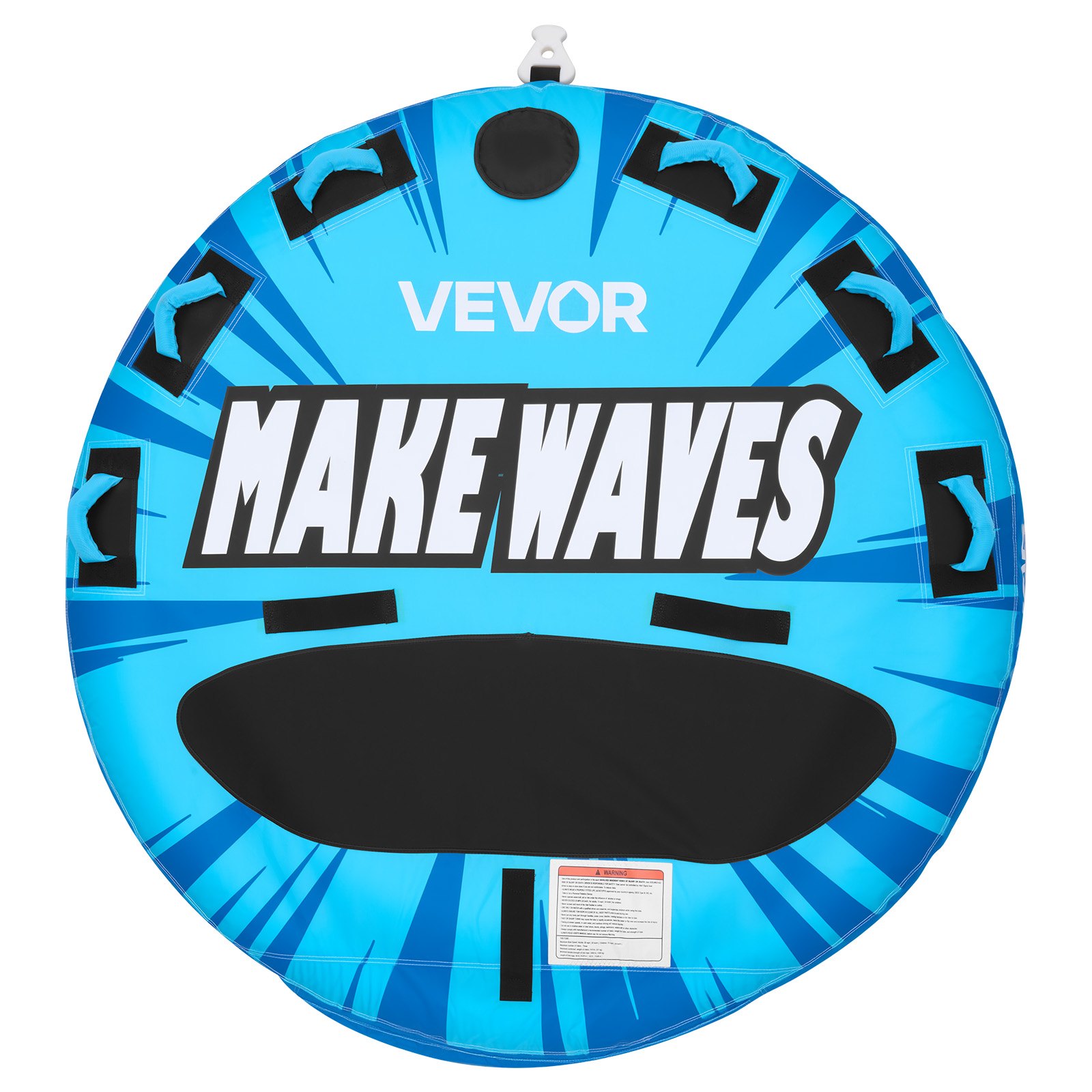 VEVOR Towable Tube für Boote, Wassersport-Schleppreifen für 3 Personen, bis 231 kg Tragfähigkeit, mit Antirutschpolstern, Nylonhülle, Gepolsterten Griffen und Sicherheitsventil, für Seen, Flüsse, Blau