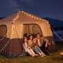 VEVOR Campingzelt 6 Personen, Aufblasbares Familienzelt mit Wiederaufladbarer Pumpe, TPU-Luftschlauch & 4 Netzfenstern, Kabinenzelt mit Tragetasche für Familien-Camping & Wandern, Beige