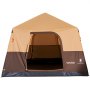 VEVOR Campingzelt 6 Personen, Aufblasbares Familienzelt mit Wiederaufladbarer Pumpe, TPU-Luftschlauch & 4 Netzfenstern, Kabinenzelt mit Tragetasche für Familien-Camping & Wandern, Beige