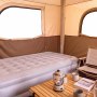 VEVOR Campingzelt 6 Personen, Aufblasbares Familienzelt mit Wiederaufladbarer Pumpe, TPU-Luftschlauch & 4 Netzfenstern, Kabinenzelt mit Tragetasche für Familien-Camping & Wandern, Beige