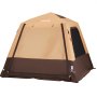VEVOR Campingzelt 4-Personen, Aufblasbares Familienzelt mit Wiederaufladbarer Pumpe, TPU-Luftschlauch & 5 Netzfenstern, Kabinenzelt mit Tragetasche für Familien-Camping & Wandern, Beige