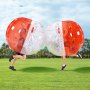 VEVOR Aufblasbarer Bump Ball Bumper Stoßball 1 Stk. 1,5 m x  1,2 m, Menschlicher Kollisionsball, PVC-Körperblasen-Bounce-Ball für Outdoor-Aktivitäten, Transparent + Rot Aufblasbar Bumper Ball