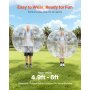 VEVOR Aufblasbarer Bump Ball Bumper Stoßball 1 Stk. 1,5 m x 1,2 m, Menschlicher Kollisionsball, PVC-Körperblasen-Bounce-Ball für Outdoor-Aktivitäten, Transparenter Aufblasbarer Bumper Ball