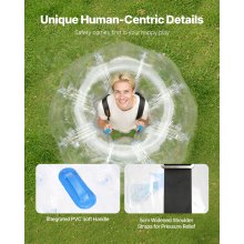 VEVOR Aufblasbarer Bump Ball Bumper Stoßball 1 Stk. 1,5 m x 1,2 m, Menschlicher Kollisionsball, PVC-Körperblasen-Bounce-Ball für Outdoor-Aktivitäten, Transparenter Aufblasbarer Bumper Ball