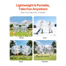 VEVOR Aufblasbarer Bump Ball Bumper Stoßball 1 Stk. 1,5 m x 1,2 m, Menschlicher Kollisionsball, PVC-Körperblasen-Bounce-Ball für Outdoor-Aktivitäten, Transparenter Aufblasbarer Bumper Ball