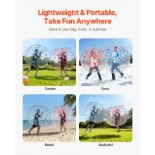 VEVOR 2 x 1,5m Bumper Ball Bubble Soccer Zorb Aufblasbarer Stoßball Blau + Rot