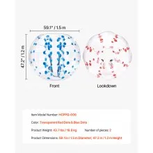 VEVOR 2 x 1,5m Bumper Ball Bubble Soccer Zorb Aufblasbarer Stoßball Blau + Rot