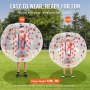 VEVOR Aufblasbarer Bump Ball Bumper Stoßball 1 Stk. 1,5 m x 1,2 m, Menschlicher Kollisionsball, PVC-Körperblasen-Bounce-Ball für Outdoor-Aktivitäten, Transparent + Rote Punkte Aufblasbar Bumper Ball