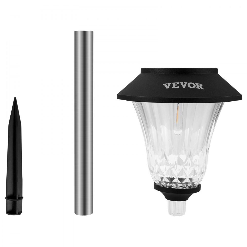 VEVOR 12Stk. Solar Gartenleuchten Max. Betriebszeit bis zu 16 Stunden Wegeleuchte Außen Warmweiß Solarlampen 500mAH Lithiumbatterie Deko Solarleuchten Wasserdicht Ideal für Garten Hof Rasen Terrasse