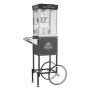 VEVOR Popcornmaschine Popcornautomat mit Kessel & Wagen, 800 W kommerzieller Popcornmaker, 48 Tassen pro Ladung, mit 2-Tasten-Bedienung, Glaswand, PC-Tür, 1 Portionierer, 3 Löffel, Schwarz