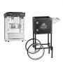 VEVOR Popcornmaschine Popcornautomat mit Kessel & Wagen, 800 W kommerzieller Popcornmaker, 48 Tassen pro Ladung, mit 2-Tasten-Bedienung, Glaswand, PC-Tür, 1 Portionierer, 3 Löffel, Schwarz