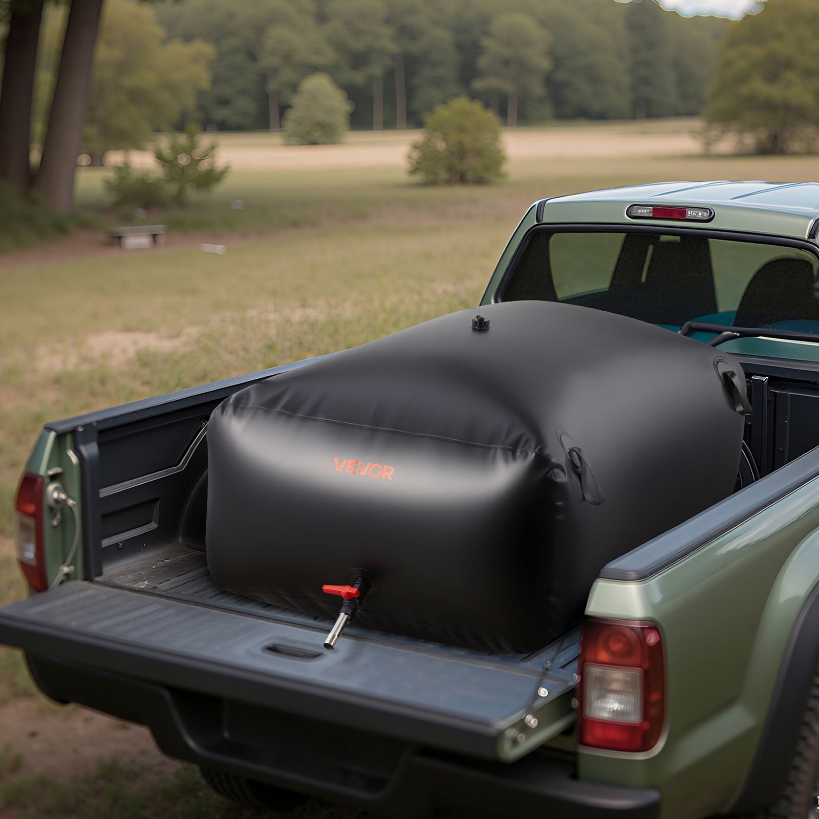 VEVOR Wasserspeicherblase, 540 L PVC-Weichwasserbeutel, Wasserspeicherbehälter, auslaufsicherer & verschleißfester Wassertank für die Outdoor-Bewässerung von Wohnmobil, LKW, Notfall