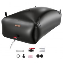 VEVOR Wasserspeicherblase, 1000 L Wassersack mit Wasserhahn, Faltbarer & Tragbarer Wasserbeutel aus 1000D PVC, Wasserspeicher für Bewässerungssystem, Trockenheitsresistenz & Katastrophenfälle, Schwarz