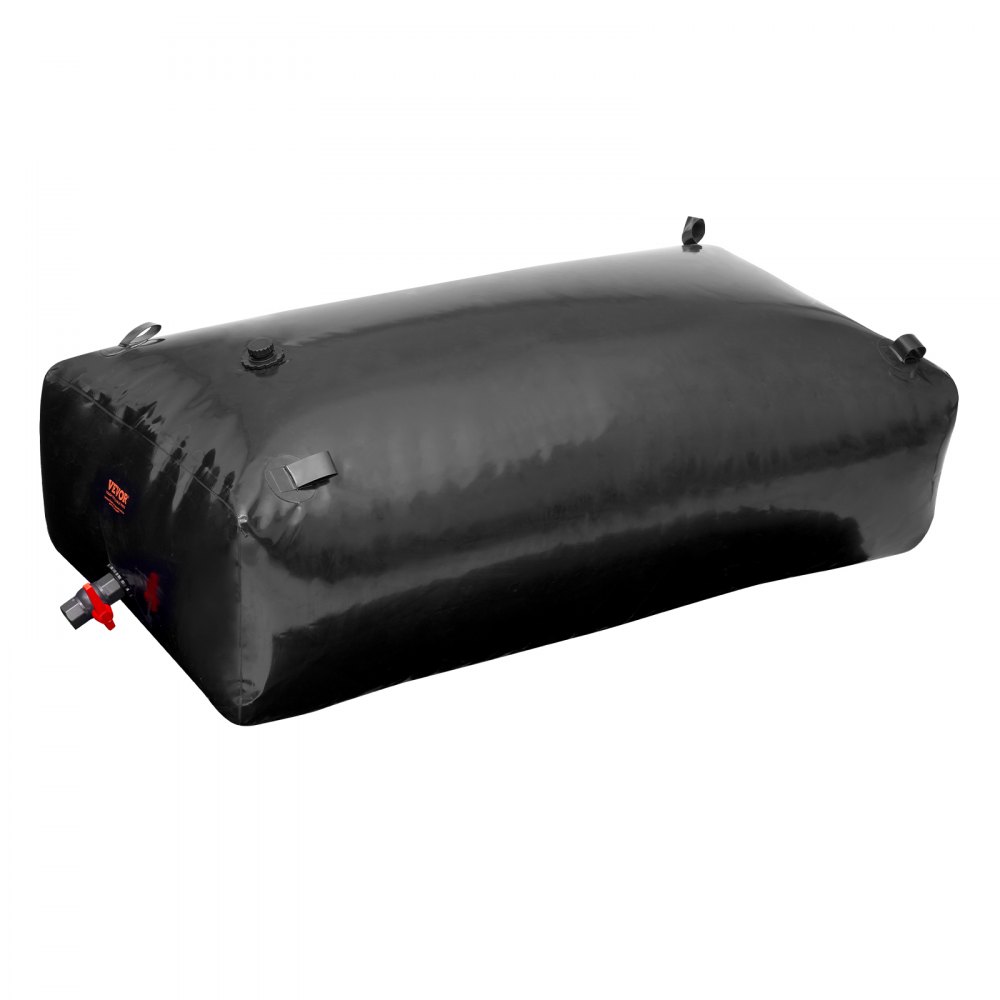 VEVOR 1000L/264 Gallon Water Storage Bladder, RV Water Tank, 1000D PVC Foldable Water Storage Container, Large Capacity Soft Water Bag, Portable Water Bladder, Fire Protection, Camping, Emergency