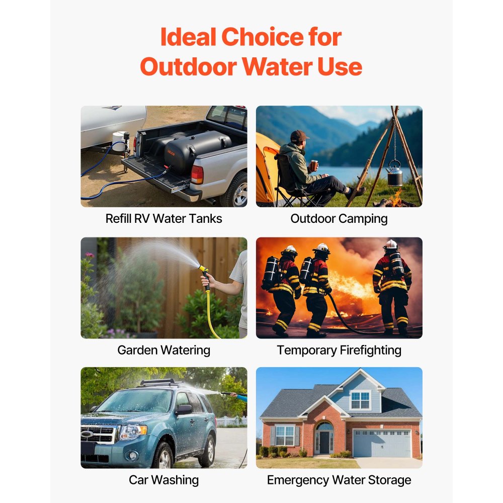 VEVOR Wasserspeicherblase, 113 L Wassersack mit Wasserhahn, Faltbarer & Tragbarer Wasserbeutel aus 1000D PVC, Wasserspeicher für Bewässerungssystem, Trockenheitsresistenz & Katastrophenfälle, Schwarz