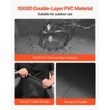 VEVOR Wasserblasen Aufbewahrungsbehälter, 540L Wassertank, 1000D PVC verdickter Wasserbeutel, 1,2mm Wassersack zusammenklappbar, für Gartenbewässerung, Camping, RV, Notfallgebrauch – Schwarz