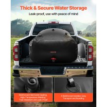 VEVOR Wasserblasen Aufbewahrungsbehälter, 540L Wassertank, 1000D PVC verdickter Wasserbeutel, 1,2mm Wassersack zusammenklappbar, für Gartenbewässerung, Camping, RV, Notfallgebrauch – Schwarz