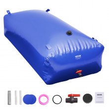 VEVOR 1000L/264 Gallonen Wasserspeicherblase, Wohnmobil-Wassertank, 1000D blaues PVC, zusammenklappbare Wasserspeicherbehälter, große Kapazität, weicher Wasserbeutel, tragbare Wasserblase, Brandschutz, Camping