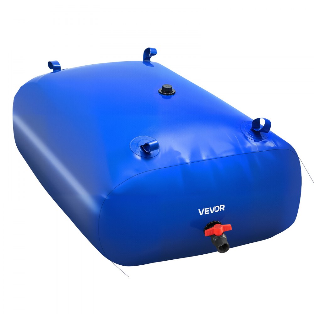 VEVOR Wasserblasen Aufbewahrungsbehälter, 330L Wassertank, 1000D PVC verdickter Wasserbeutel, 0,9mm Wassersack zusammenklappbar, für Gartenbewässerung, Camping, Wohnmobile, Notfallgebrauch –Blau