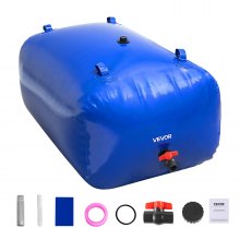 VEVOR Wasserblasen Aufbewahrungsbehälter, 400L Wassertank, 1000D PVC verdickter Wasserbeutel, 0,9mm Wassersack zusammenklappbar, für Gartenbewässerung, Camping, Wohnmobile, Notfallgebrauch –Blau