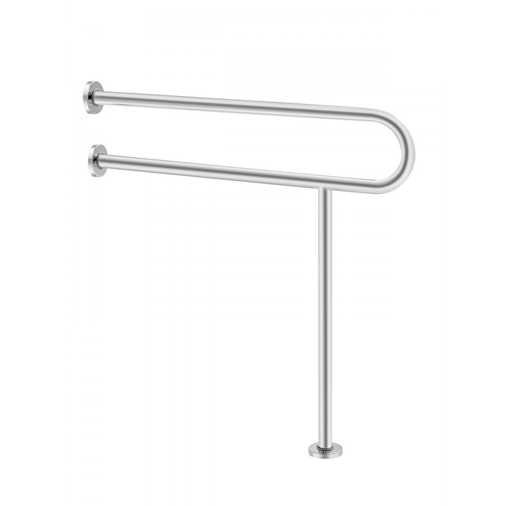 VEVOR Aufstehhilfe Toilette, 780x76x800 mm, Wandstützgriff für Behinderte, Handikap Haltegriff aus Edelstahl 304, mit Anti-Rutsch-Griff, Sicherheitshandlauf mit Stützbein & Tragkraft 136 kg