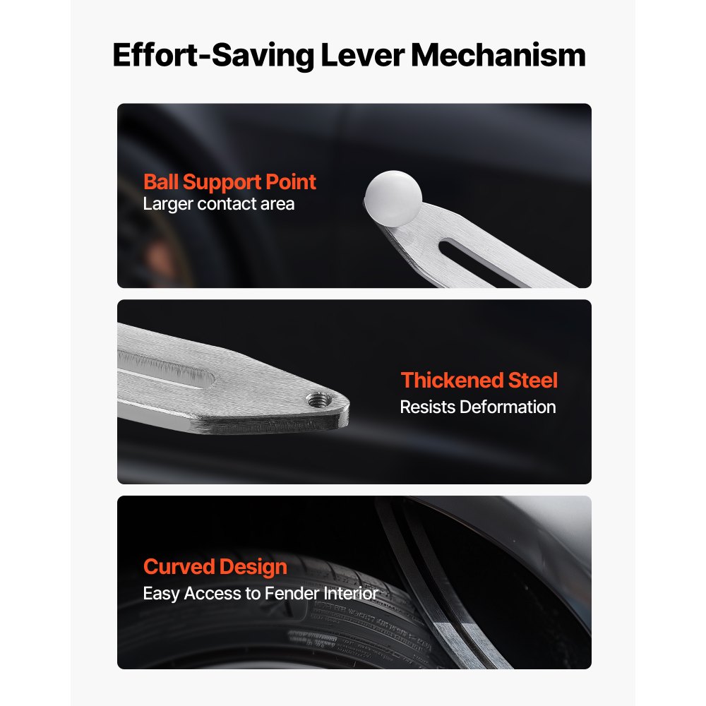 VEVOR Dent Puller Kit, Paintless Car Dent Removal Tool, Auto Fender Damage Repair Puller Lifter with Curved Rod, Crowbar, Rubber Hammer, Airbag, Detachable & Repair Pens, Replacement Heads Tools Kit