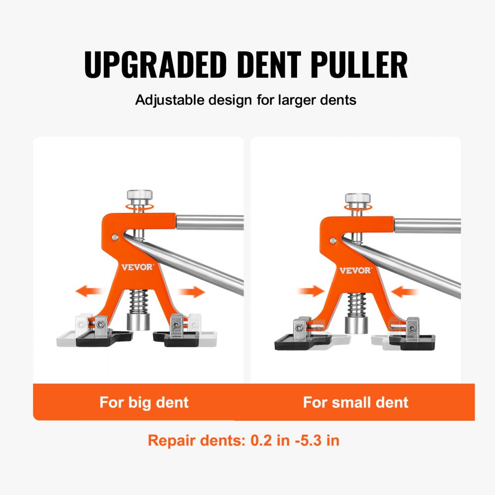 VEVOR 56-piece bridge dent puller dent repair kit, including 20 pull tabs & 6 bridge pull tabs, aluminum dent removal tool for cars, refrigerators, etc.