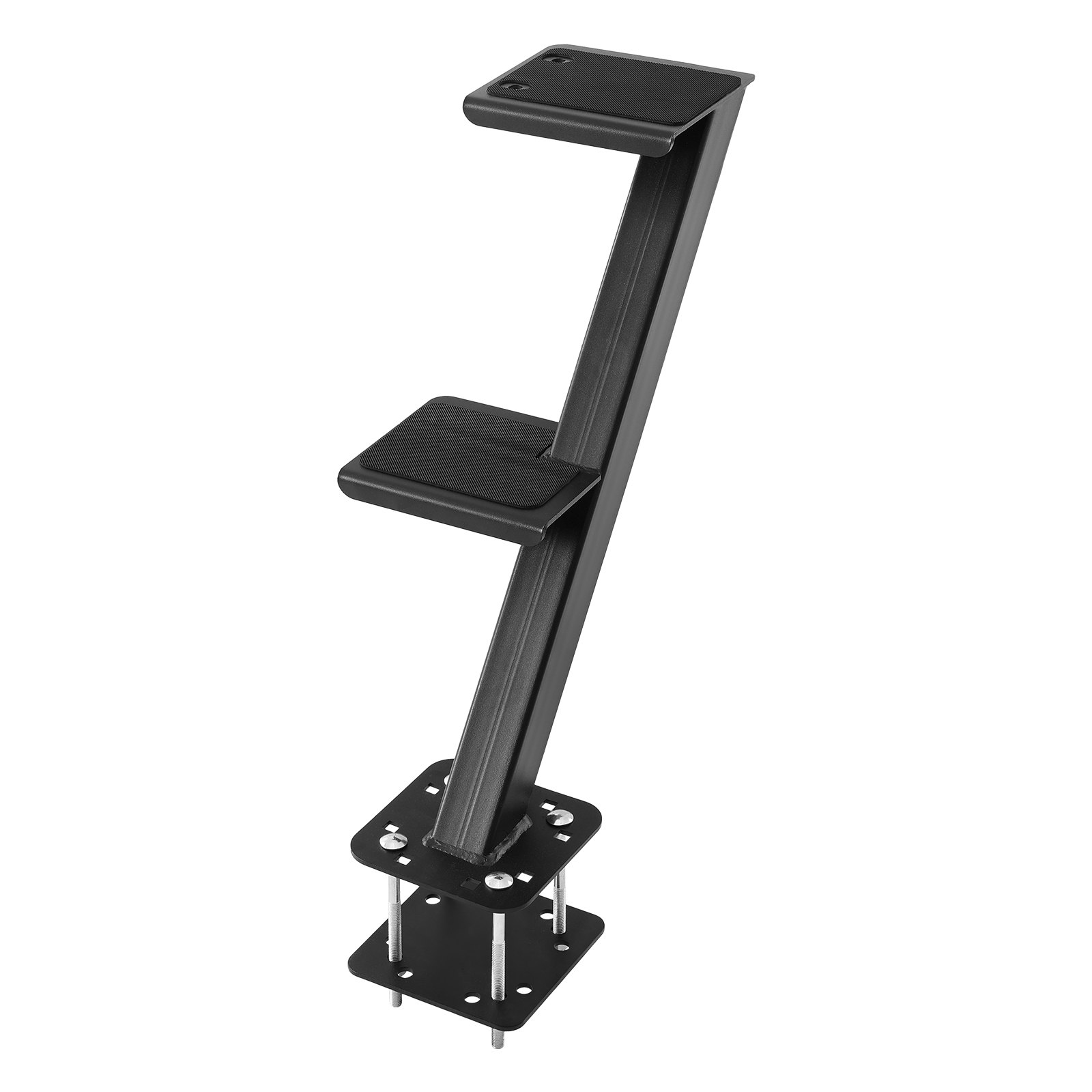 VEVOR Boat Trailer Steps, 2-Step, Heavy-Duty Boat Trailer Steps with Handle, Non-Slip Surface, 3 Mounting Angle Options, Steel Ladder for 76.2 x 76.2/76.2 x 127/101.6 x 101.6 mm Frame, Bottom Mounting