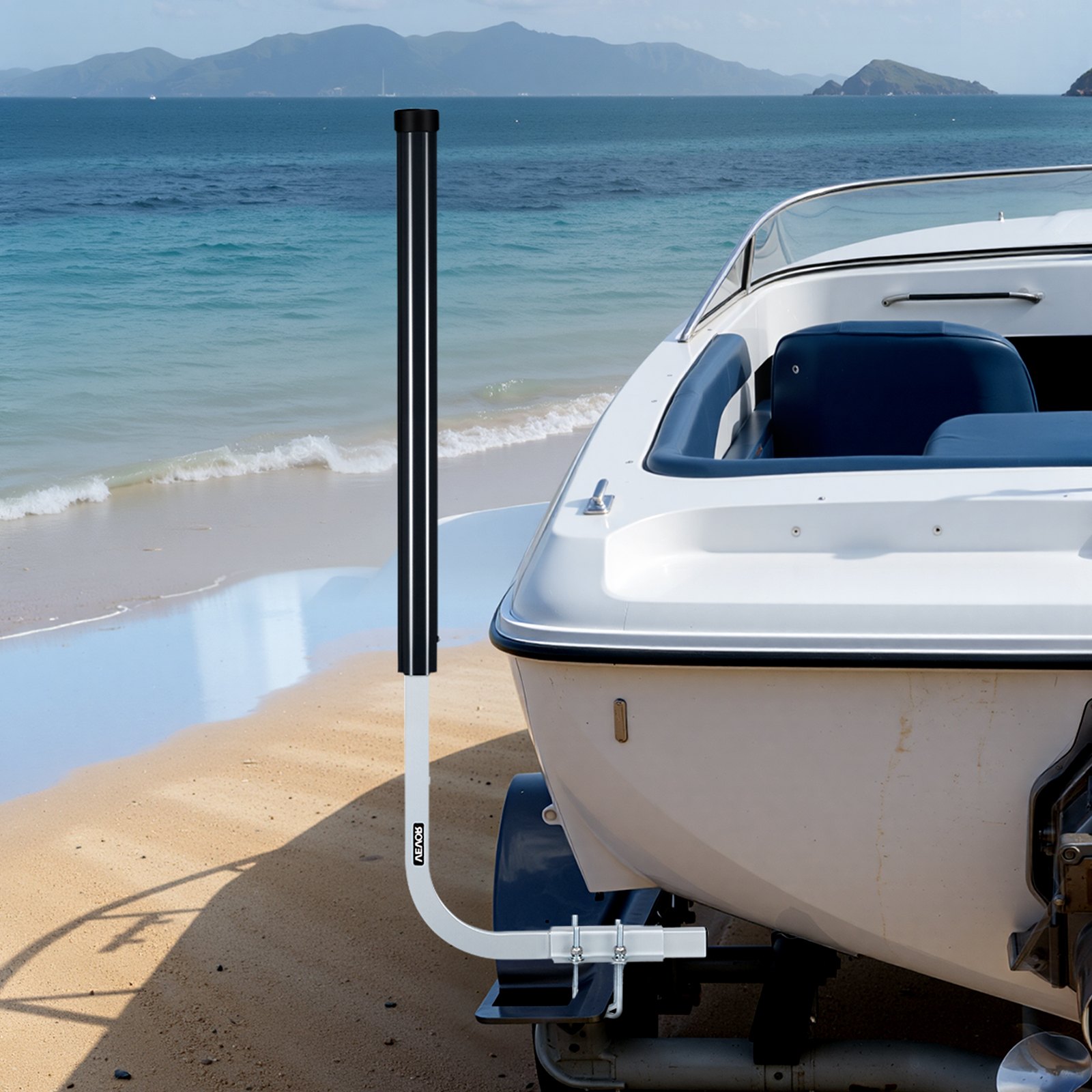 VEVOR Bootsanhängerführungen 1016 mm / 1219 mm Höhe, 0-13 cm Einstellbare Bereite, Anhängerführung aus Hochfestem Stahl mit PVC-Rohren, Passend für Skiboote Fischerboote Kleine Segelboote