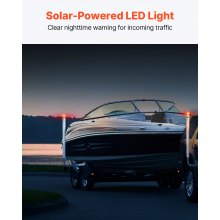 VEVOR 1,17 m Anhängerpfahl Bootsanhänger Kurbelstütze Bootsführung mit LED-Licht, 30 cm Einstellbar Boat Trailer Guide-on, Ersatzteile und Zubehör für Skiboot Fischerboot Segelbootanhänger
