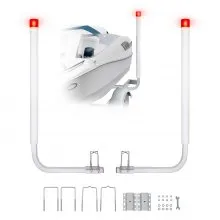 VEVOR 1,17 m Anhängerpfahl Bootsanhänger Kurbelstütze Bootsführung mit LED-Licht, 30 cm Einstellbar Boat Trailer Guide-on, Ersatzteile und Zubehör für Skiboot Fischerboot Segelbootanhänger