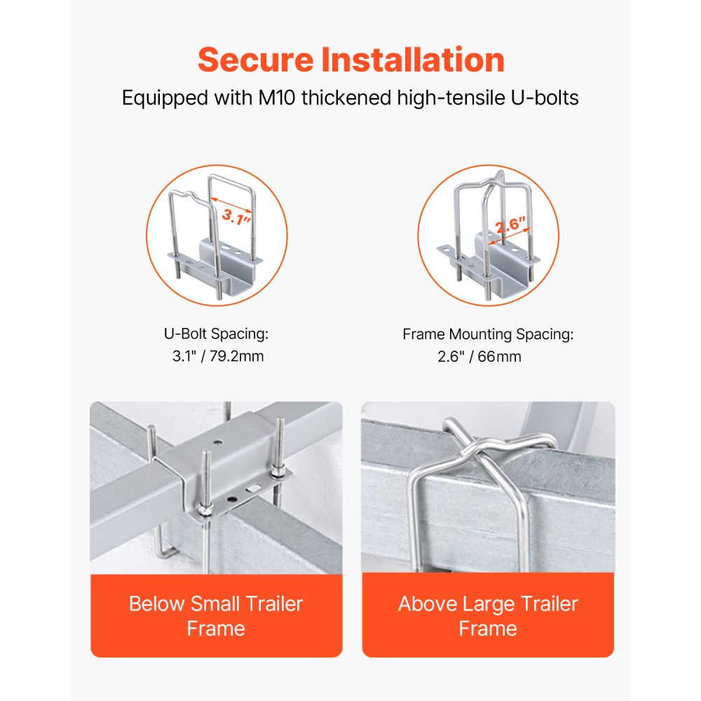 VEVOR L-Form 1,2 m Anhängerpfahl Bootsanhänger Anleitung Kurbelstütze Bootsführung, 16 cm Einstellbare Breite Boat Trailer Guide-on, Ersatzteile und Zubehör für Skiboot Fischerboot Segelbootanhänger