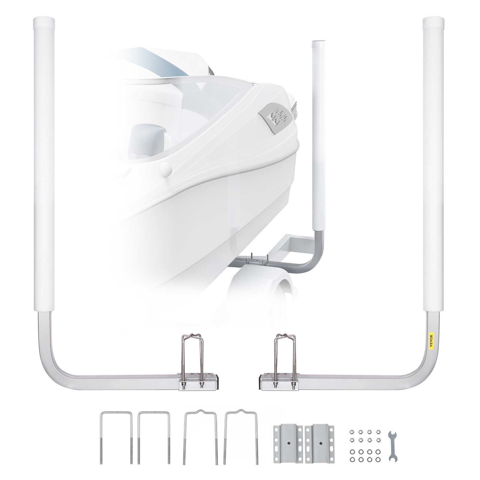 VEVOR L-Form 1,5 m Anhängerpfahl Bootsanhänger Anleitung Kurbelstütze Bootsführung, 30 cm Einstellbare Breite Boat Trailer Guide-on, Ersatzteile und Zubehör für Skiboot Fischerboot Segelbootanhänger